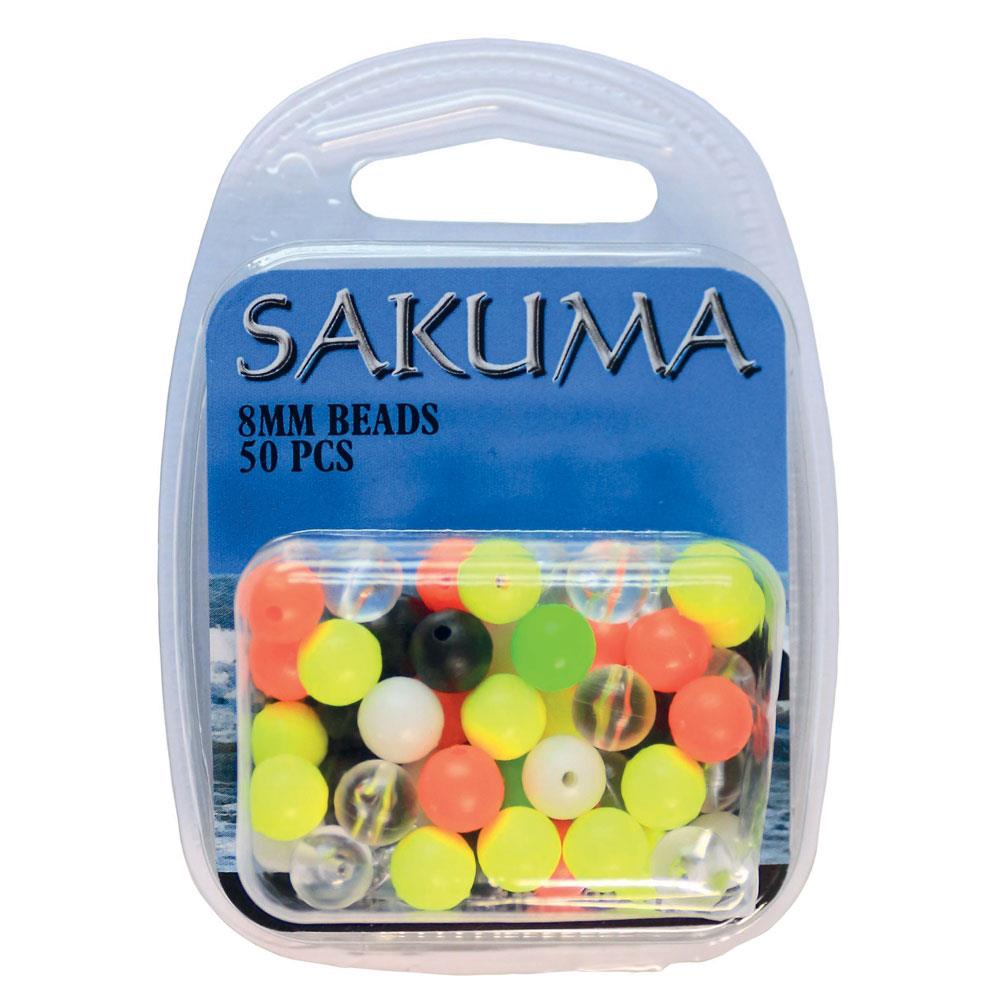 Rig Beads All Colours Sakuma 8mm Plastic Beads in Packets of 100 Plaice Beads 